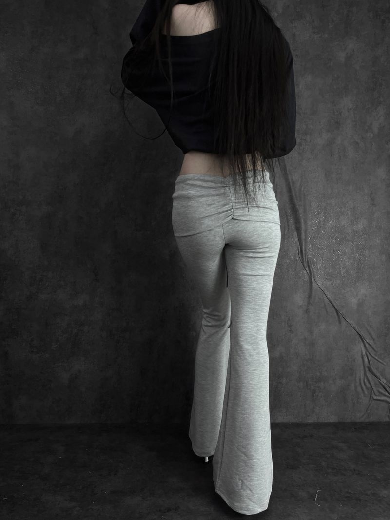 low-rise bootcut folding pants (2color)
