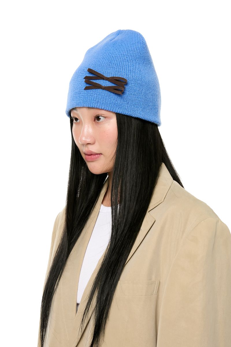 MINI RIBBON BEANIE / BLUE