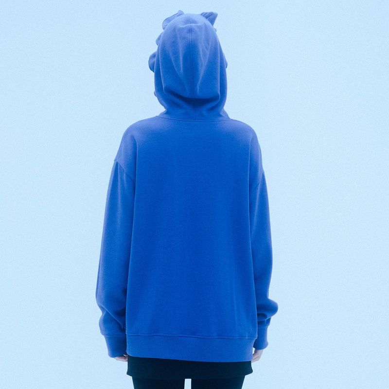 0 7 bunny ruffle hood - BLUE