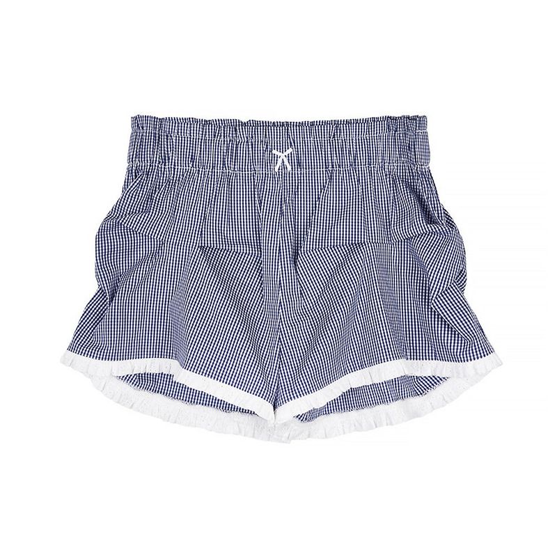 Cozy Check Shorts_Navy