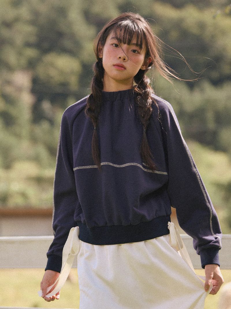 VITALSIGN(バイタルサイン)の「Neck Banding Ribbon Sweatshirt(Tops)」