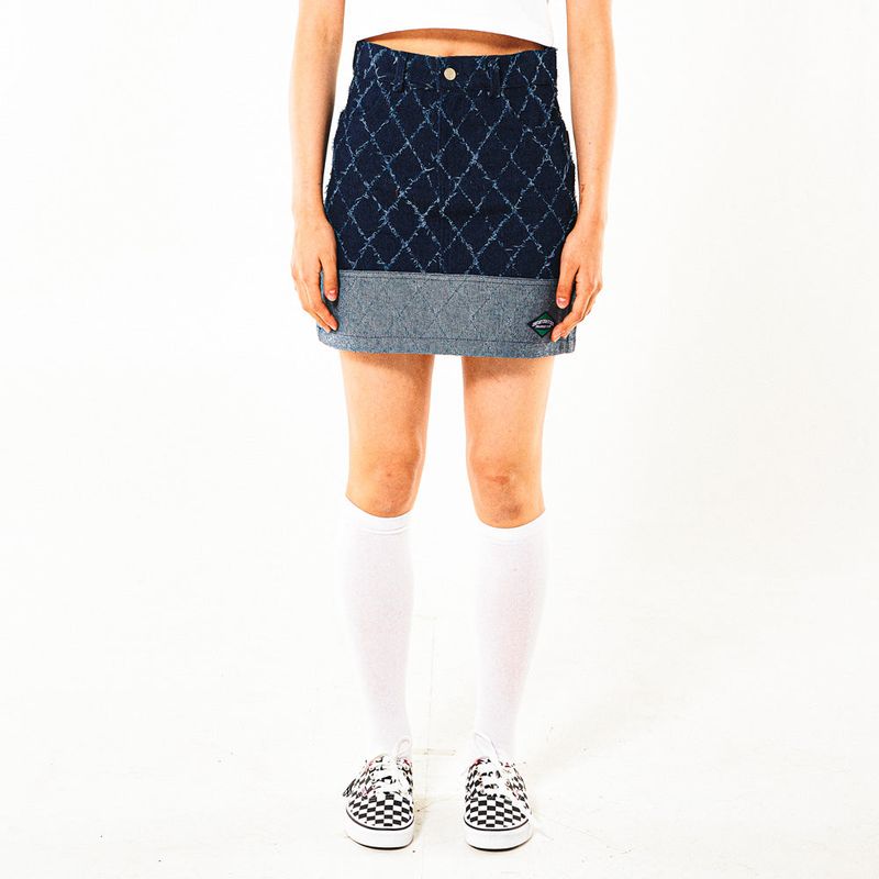 FENCE SWING DENIM MINI SKIRT (BLUE)