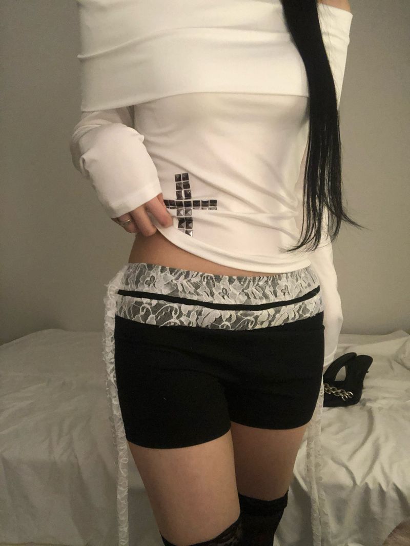 Side Ribbon Lace Shorts(Pants)