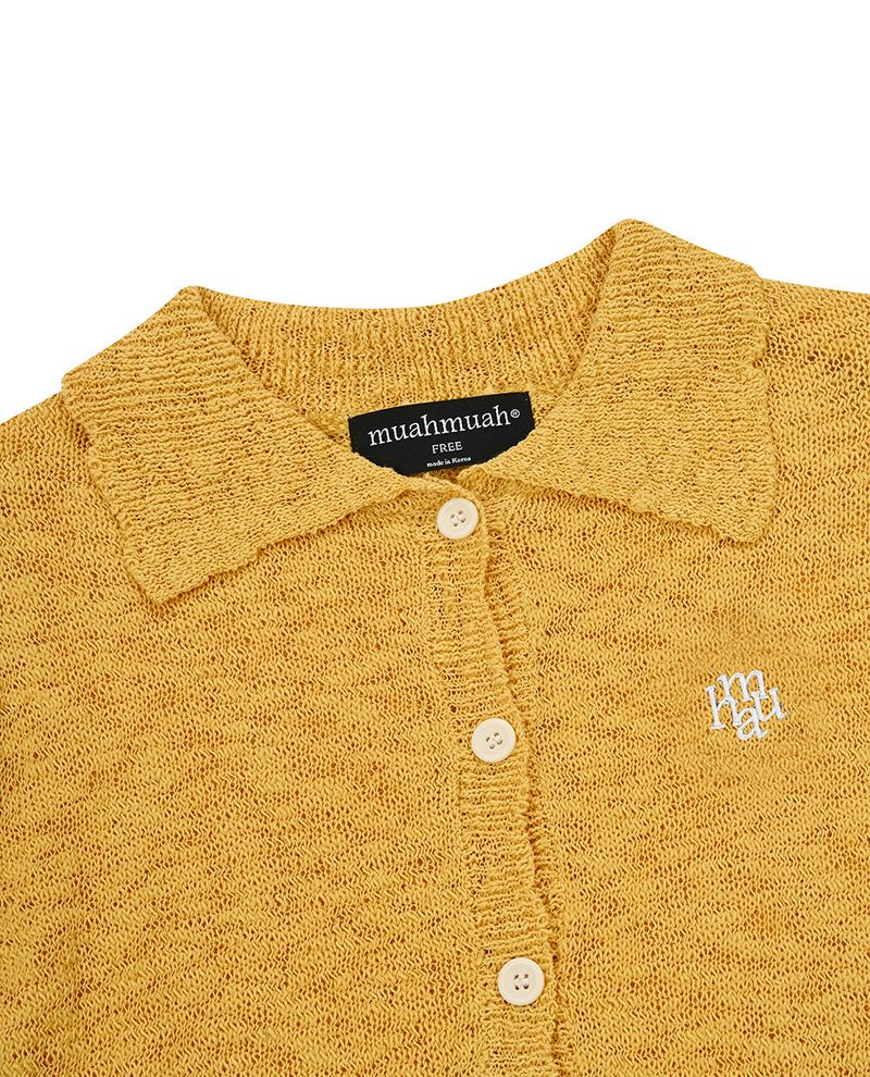 SLAB COLLAR KNIT CARDIGAN [3color]