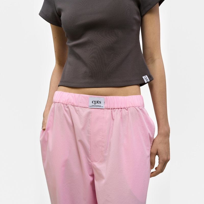 SOLID LABEL BOXER PANTS_PINK
