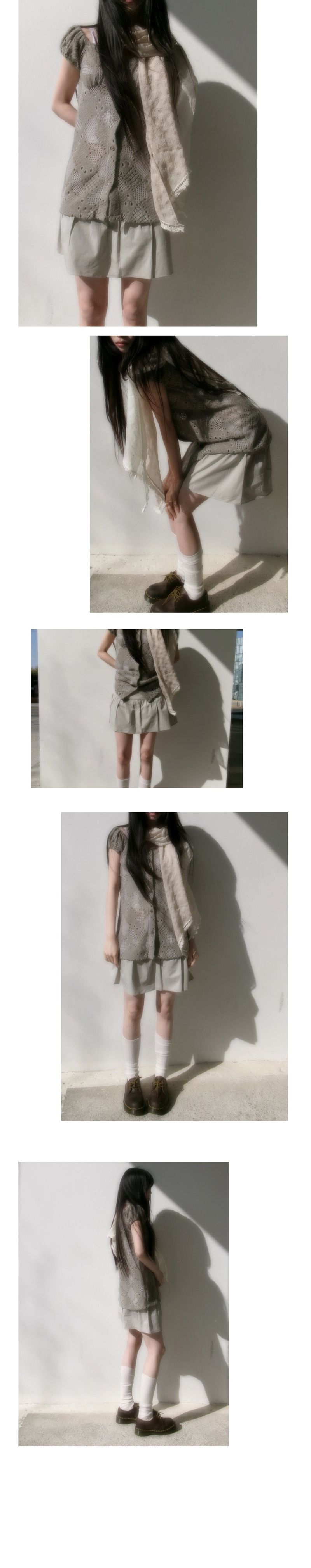 shirring mini skort