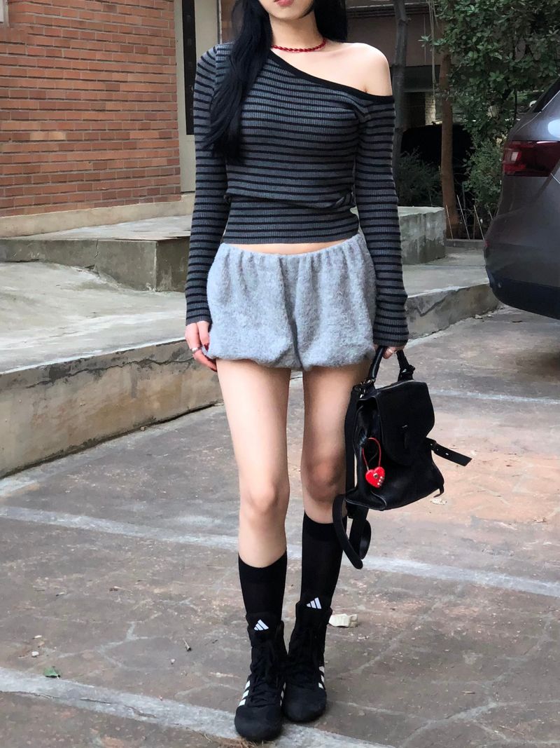 Fur Balloon Mini Shorts