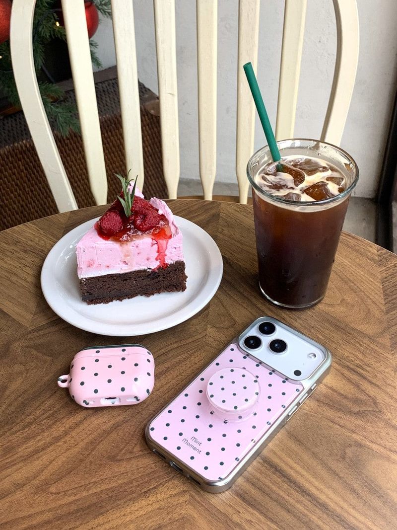 [MADE]ピンクドット シルバーエポキシバンパー iPhoneケース