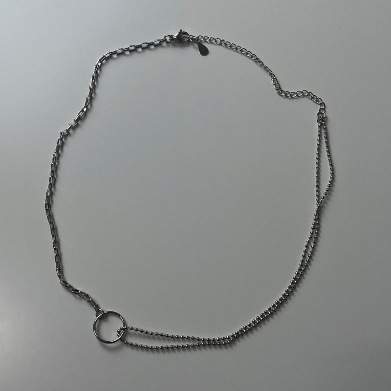 silver ring choker necklace (925silver)