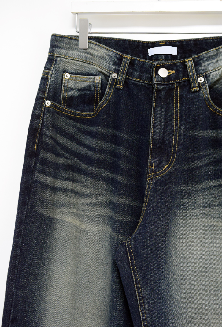 (UNISEX)fall blue denim pants
