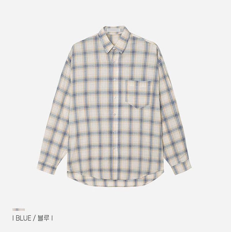 No.0860 soft check light over SHIRT (3color)
