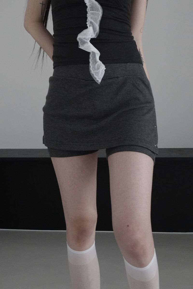 eyelet waffle shorts (2color)