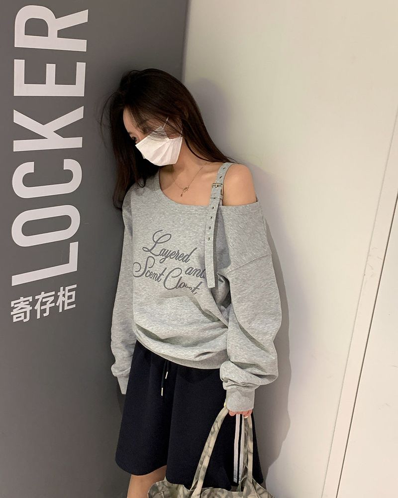 [ORIGINAL] Sugar Buckle Off-Shoulder sweatshirt