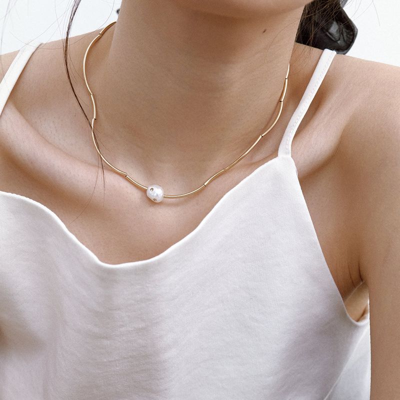 PEARLSONATE(パーソネイト)の「チューブネックレス 14Kゴールドフィル(アクセサリー)」
