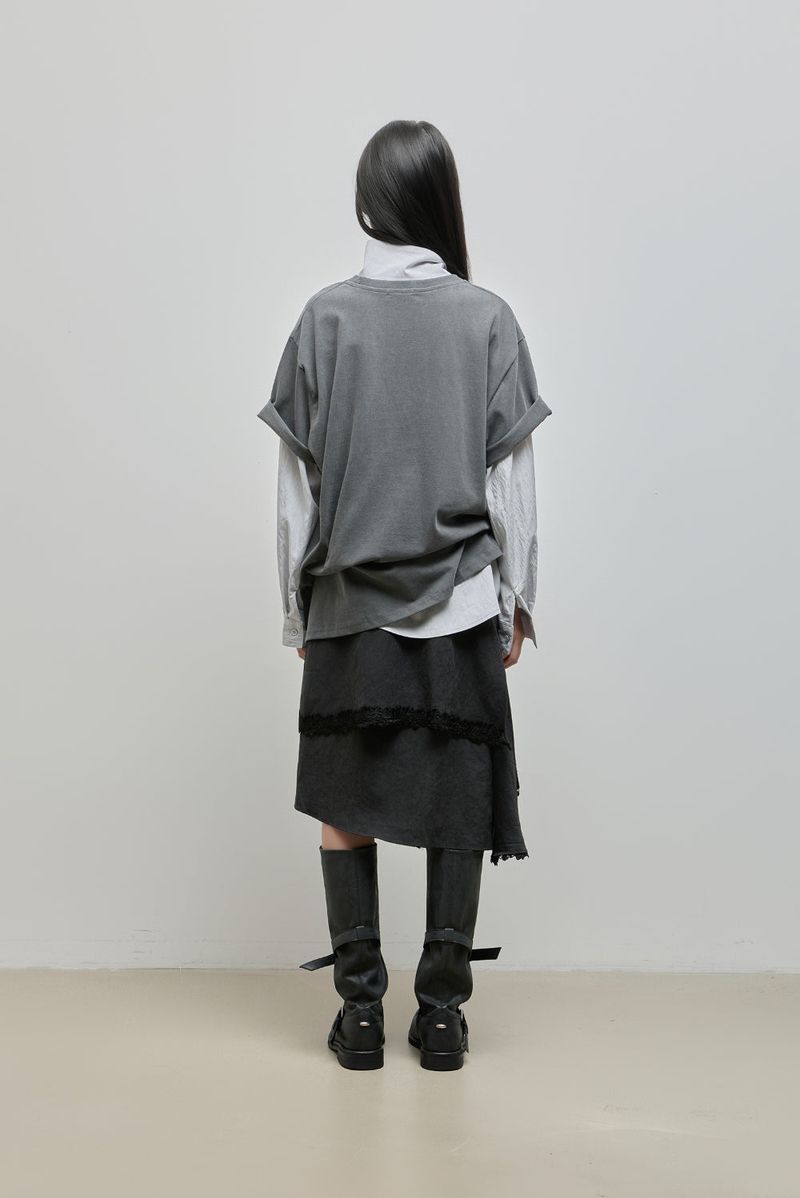 Urban High-neck String Shirt_Grey