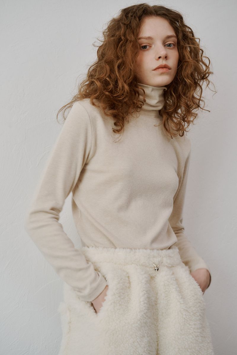 Basic turtle neck T-shirts (Mocha)