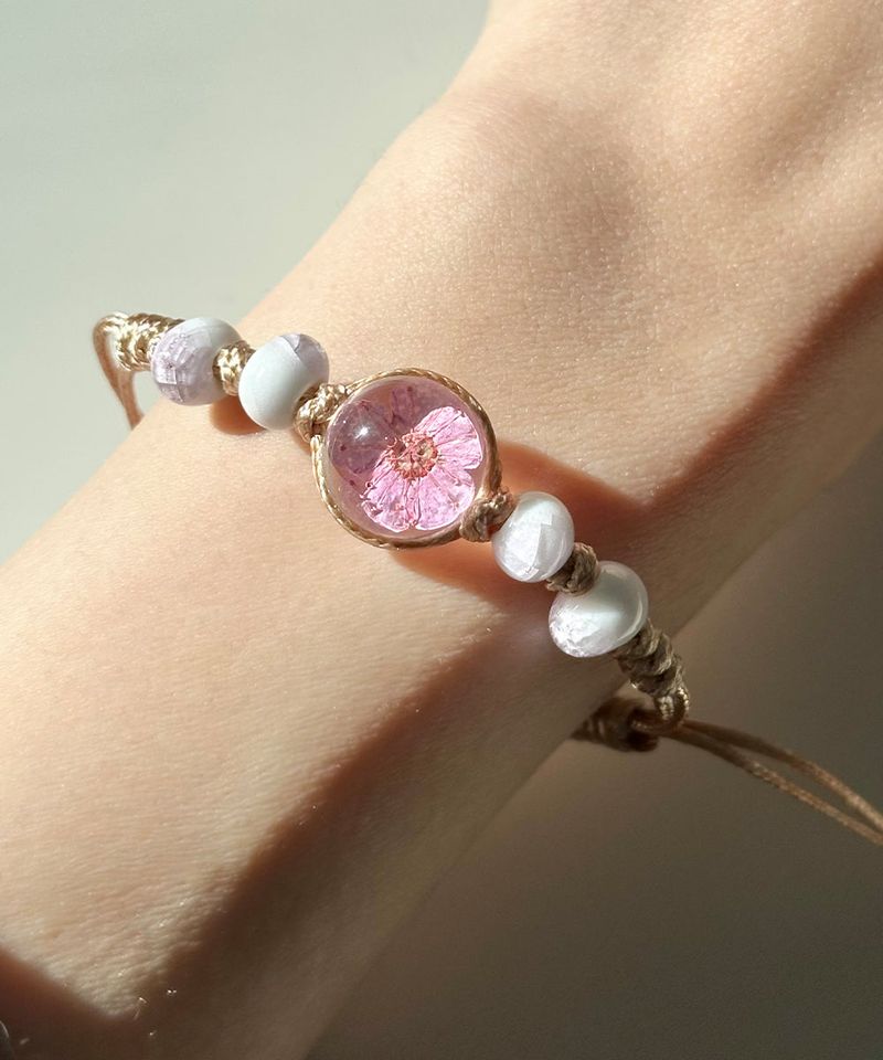 pink flower bracelet
