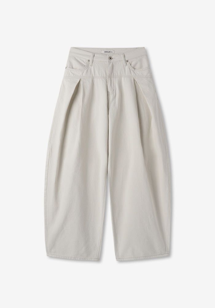 DE Side One-tuck Fleece Cotton Balloon Pants