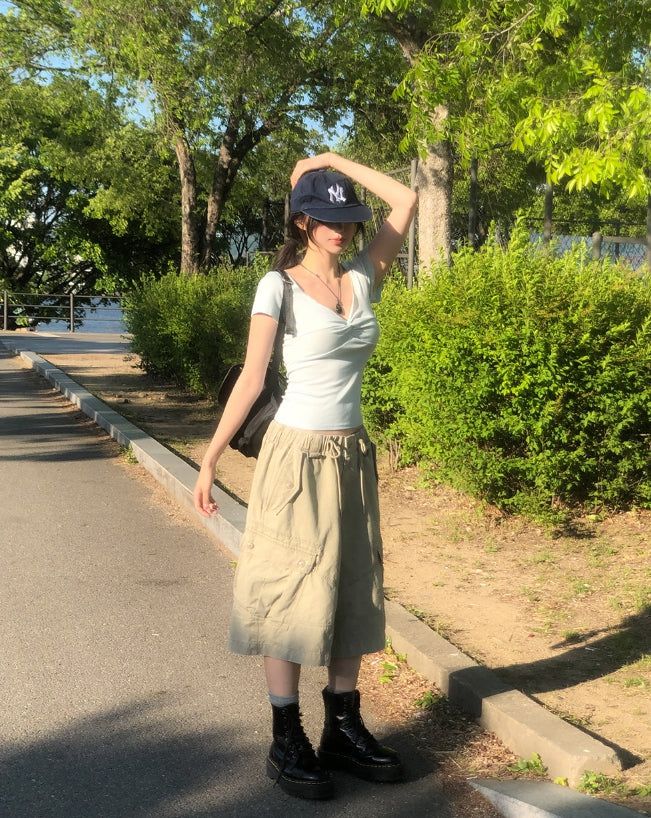 Keshi Pigment Washed Cargo Bermuda Shorts