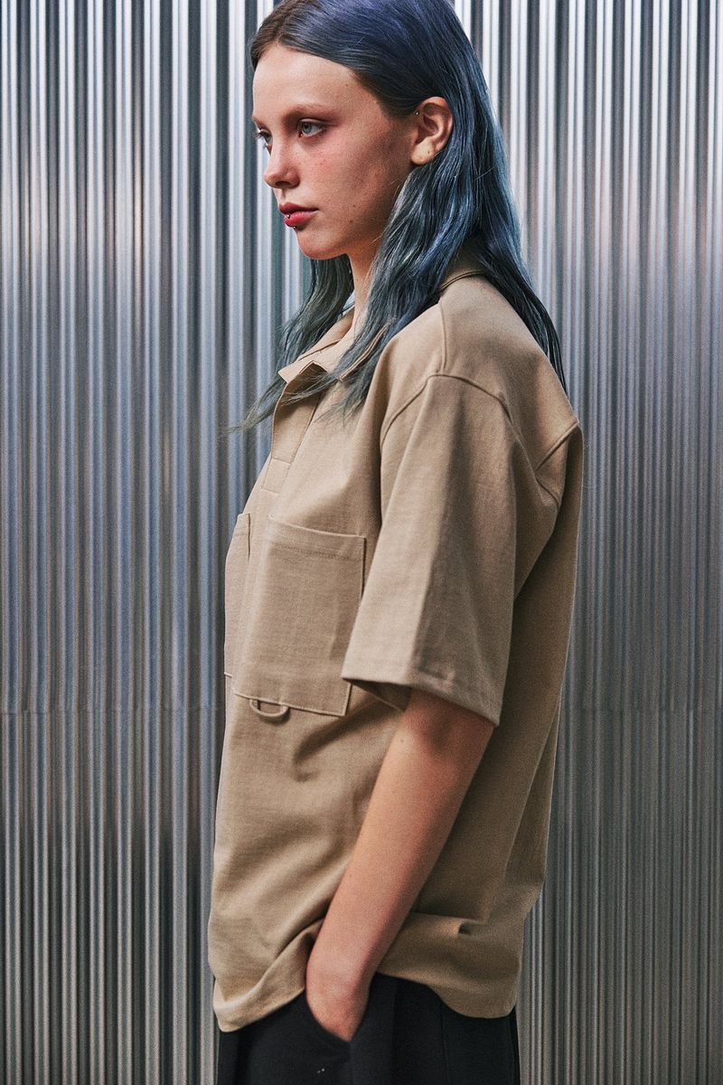 N-BT POCKET 1/2 COLLAR-TEE (Beige)