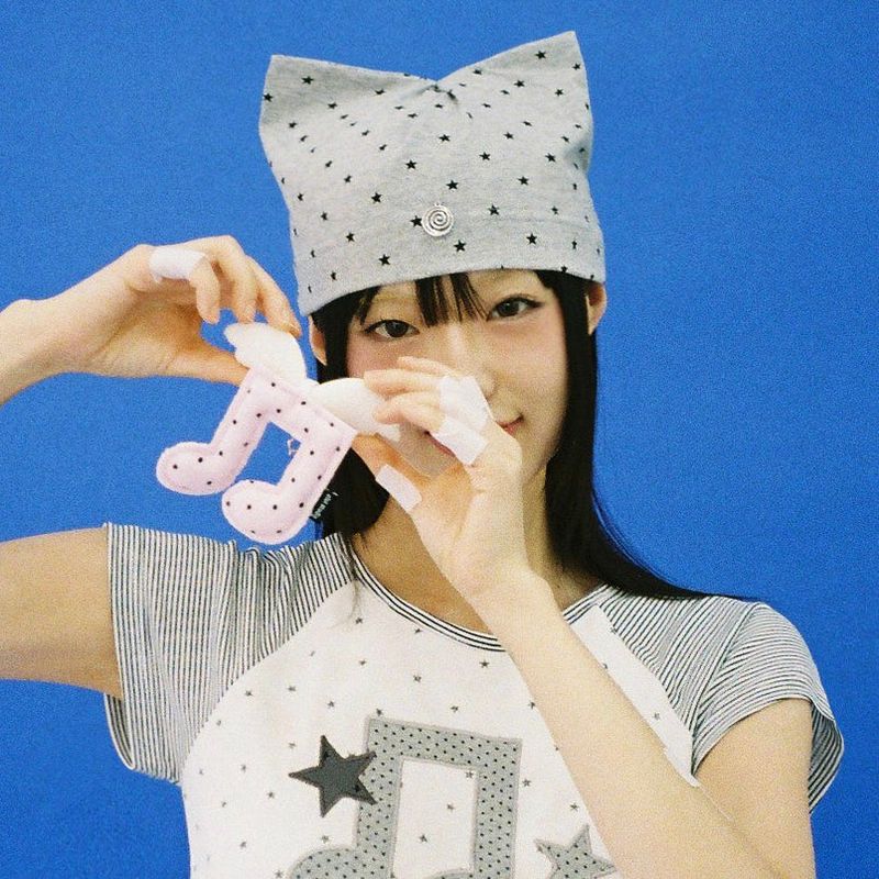 Cat Ear Star Beanie - GREY