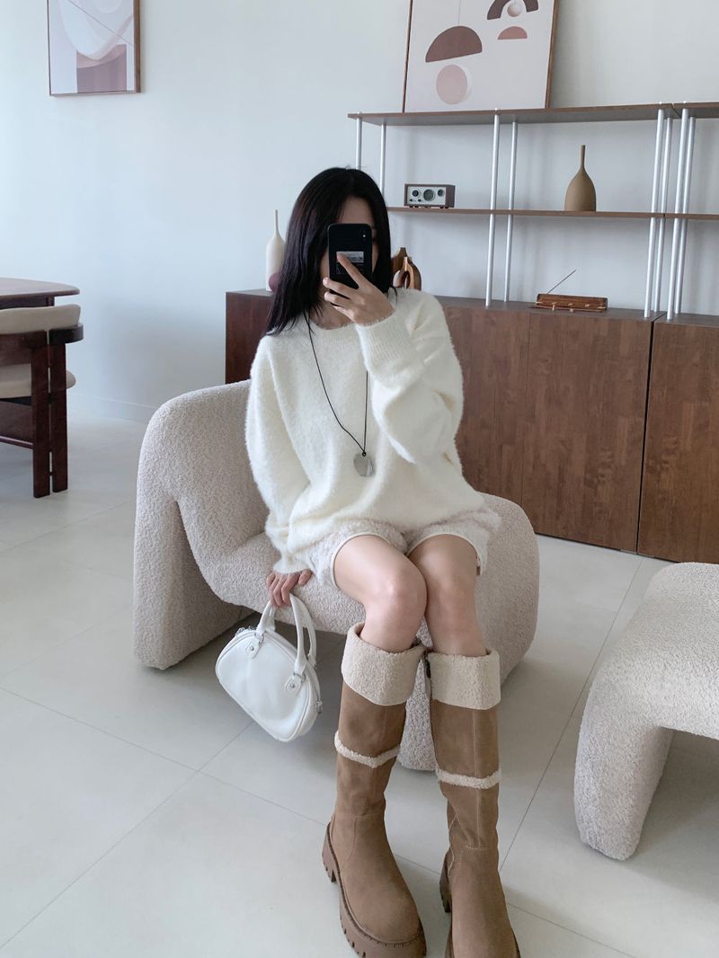 Muffin Roll Suede Dumble Ugg Long Boots (2 colors)