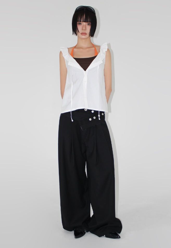 FRILL COLLAR BLOUSE