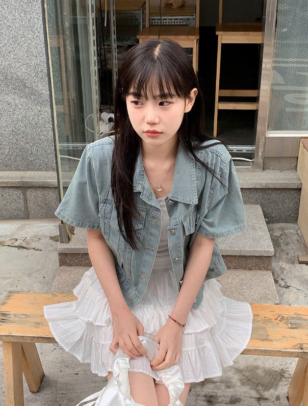 SHOPPERLAND（ショッパーランド）の「#Vintage Denim Short Sleeve Jacket (2color)（Jackets/Outerwear）」