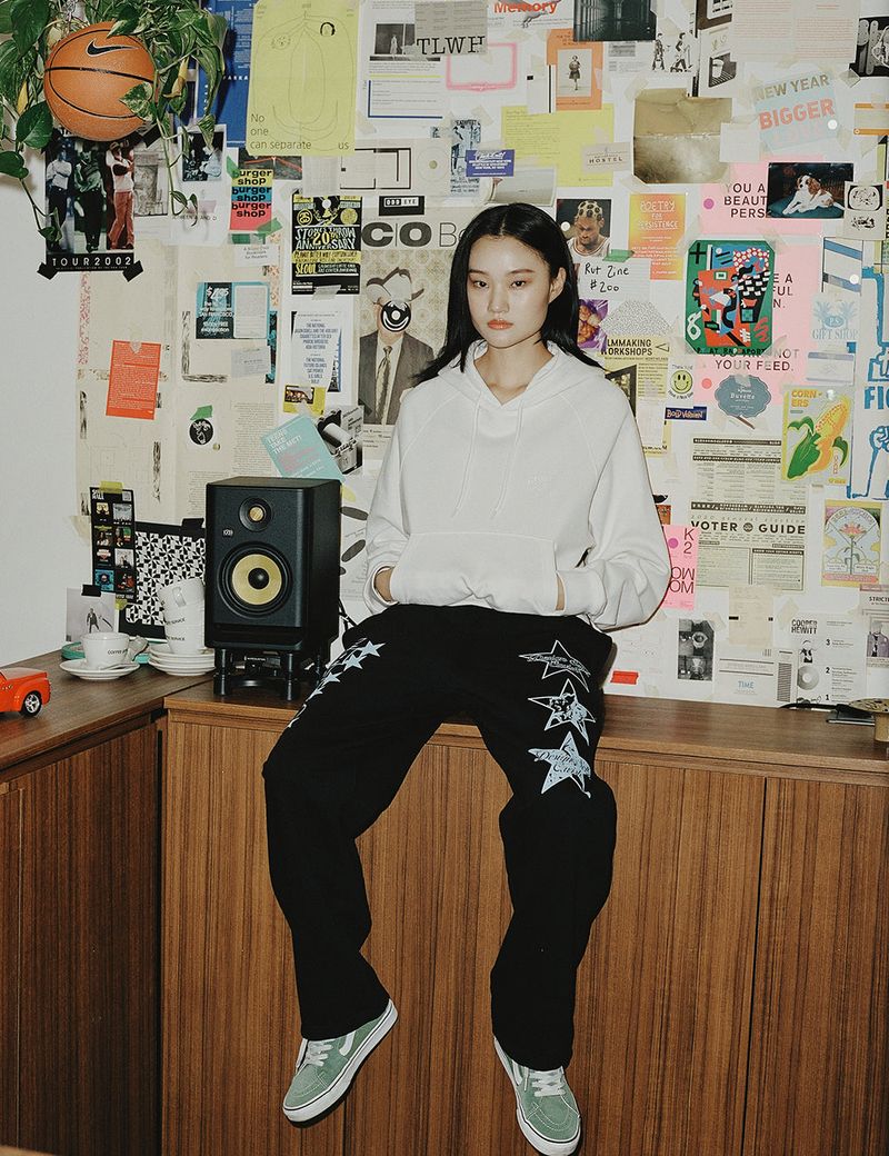 STAR LOGO PRINTED SWEAT PANTS BLACK(CV2CFUPA01A)