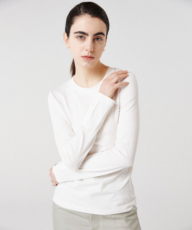 WEREVE(ウィレブ)の「modal button long sleeve top_white(Tops)」