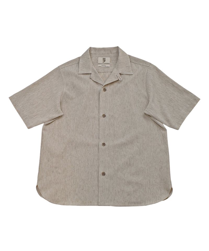 A NOTHING（アナッシング）の「HERRINGBONE LINEN TAILORED 1/2 SHIRT (Oatmeal)（Tops）」