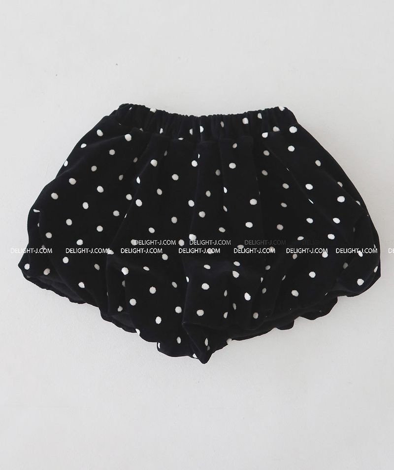 Dot Balloon Pumpkin Velvet Shorts