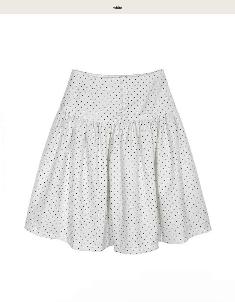 cheek dot flare button midi sk