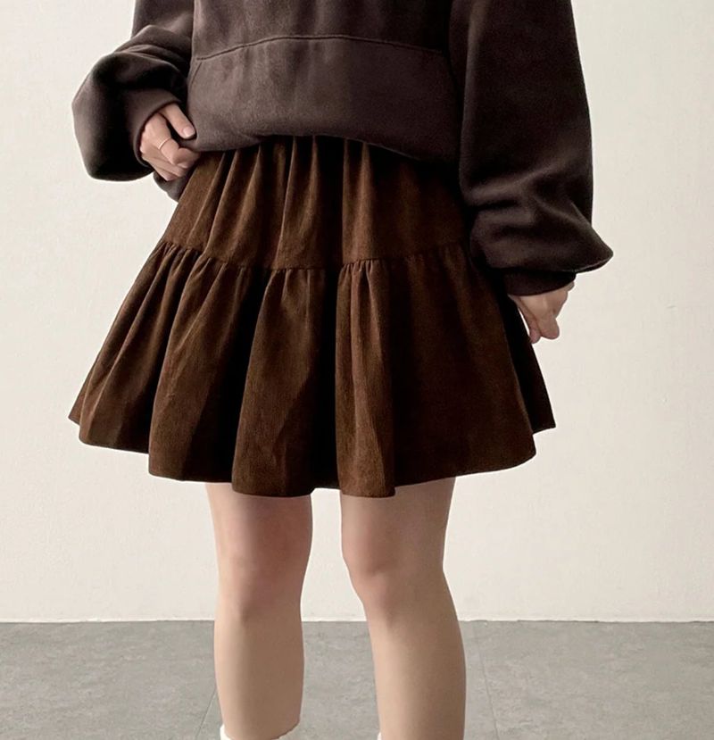 Polen corduroy flared miniskirt