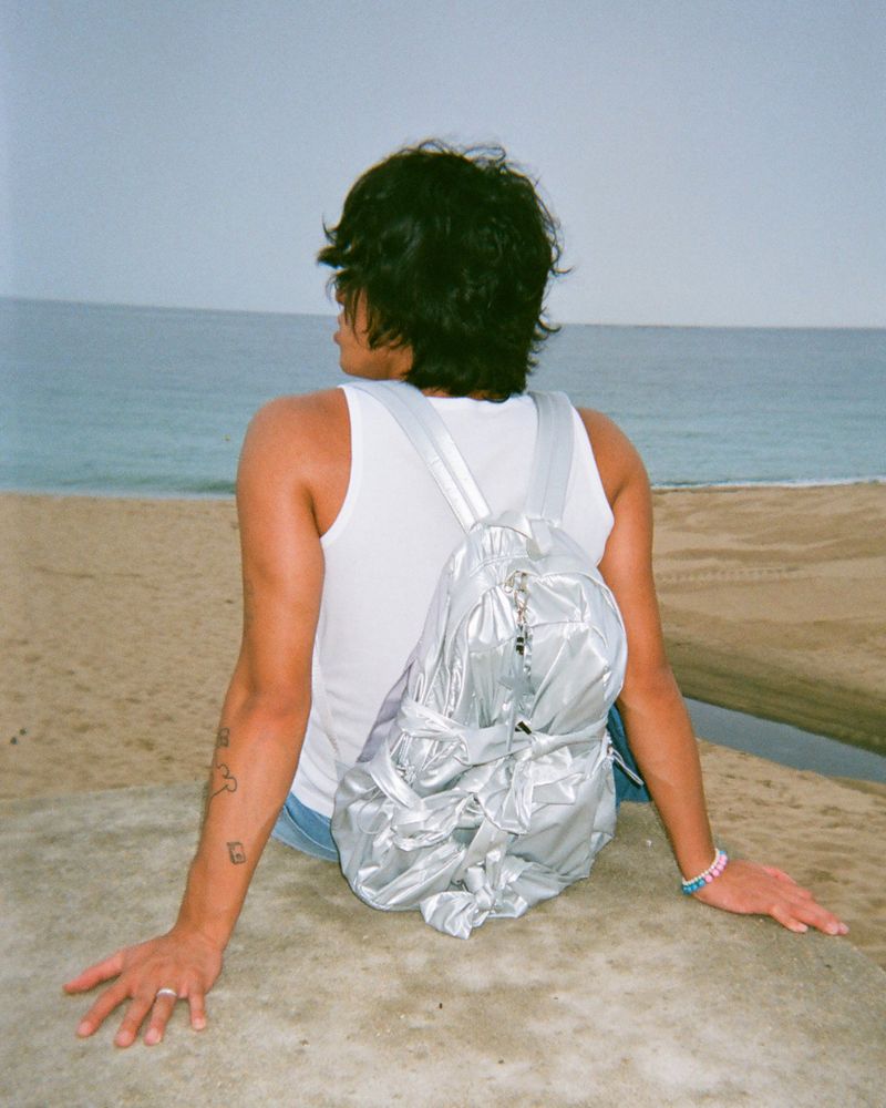 Knotted Backpack (Glossy-Silver)