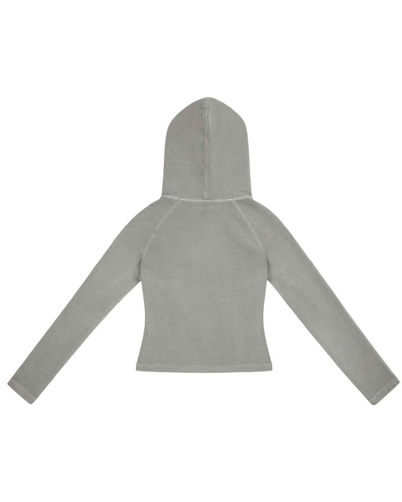 Patch Slim Hoodie _ Light Grey