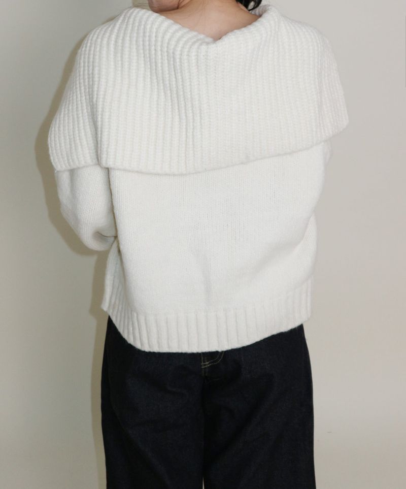 Square Sailor Collar Two-Way Knit Cardigan