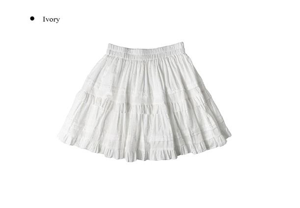 Ael Punching Lace Frill Mini Skirt