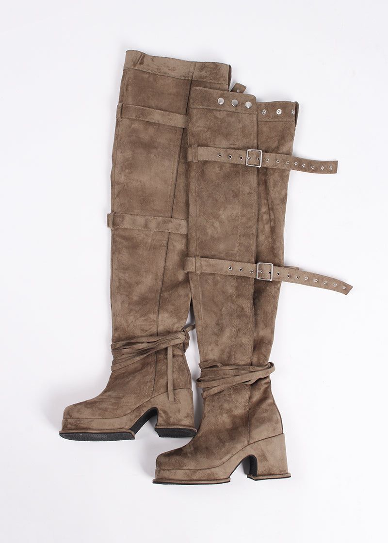 BUCKLE THIGH HIGH BOOTS
