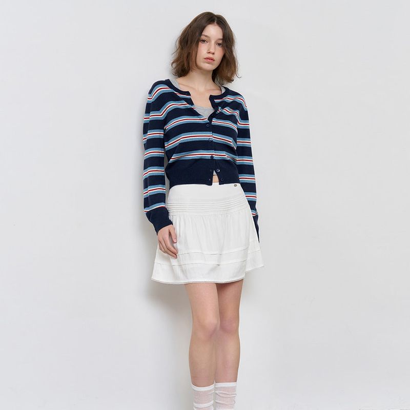 GENERAL IDEA（ジェネラルアイディア）の「WOMAN Multi Striped Knit Cardigan [NAVY]（Tops）」