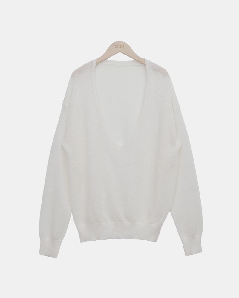 Karom Deep V-Neck Long Sleeve Knit Top