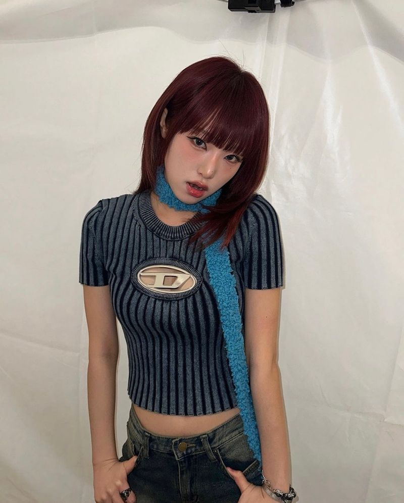 [aespa Giselle/Verivery Kangmin/Sevenus Heejae/YENA] Silver star belt bracelet