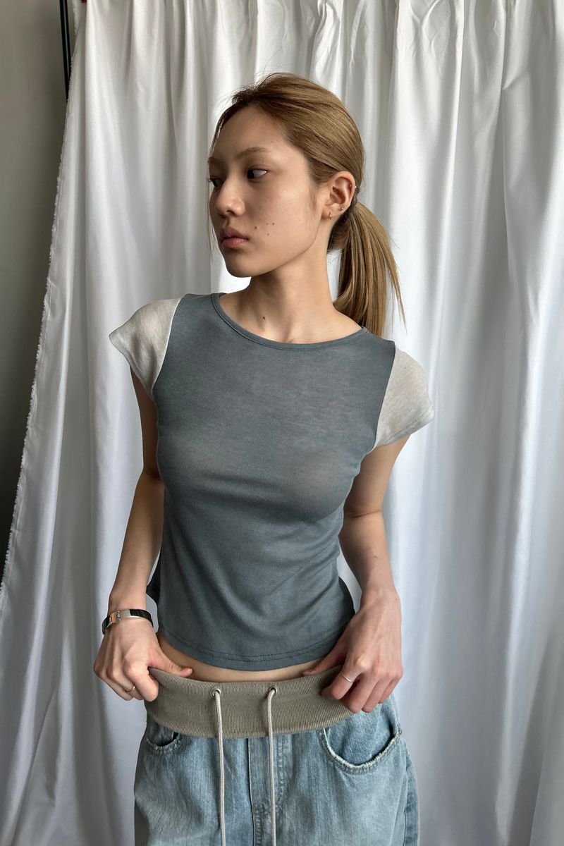 2 TONE RAGLAN-T [CHARCOAL]