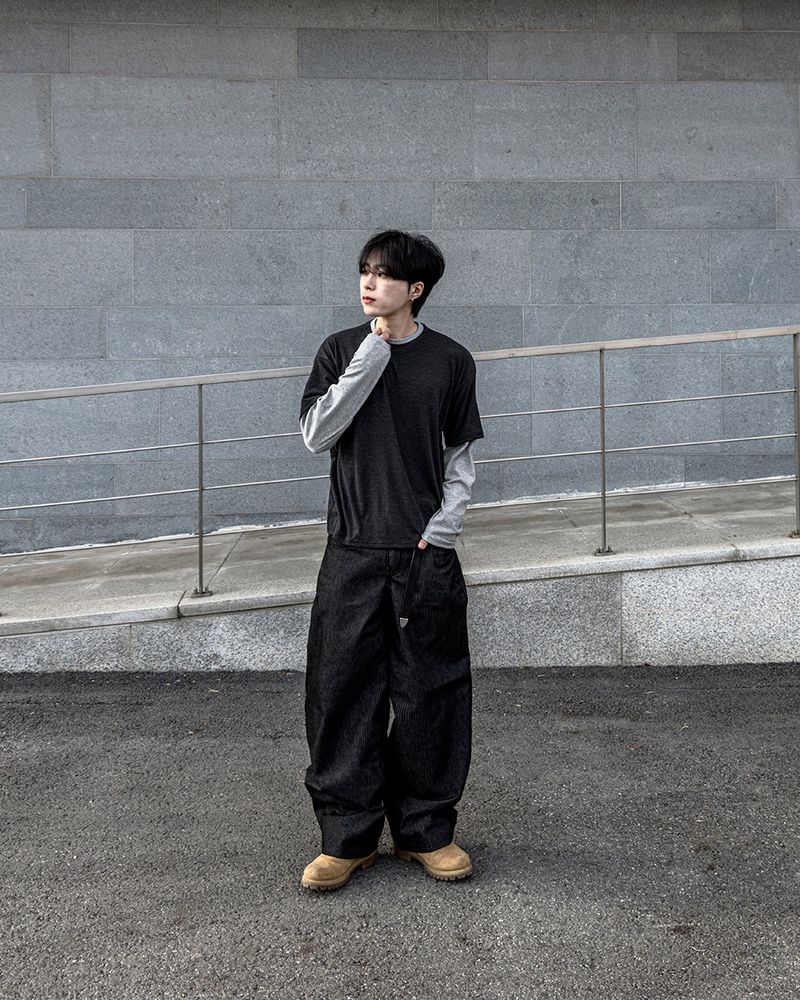Mix Layered Long Sleeve T-Shirt