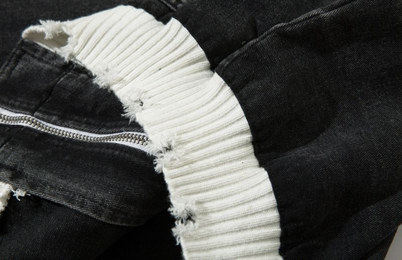 LMN Cube Damage Line Denim Zip-Up (2 colors)