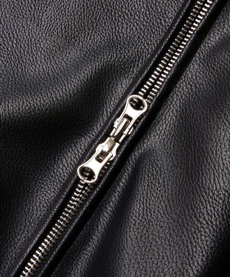 Synthetic Leather Quilted Jacket - Black