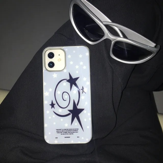 power rock star sky blue black silver epoxy case