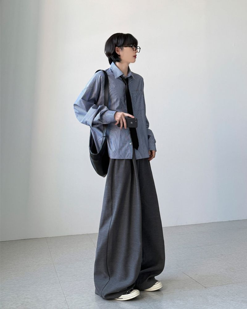 Mason Pintuck Wide Slacks
