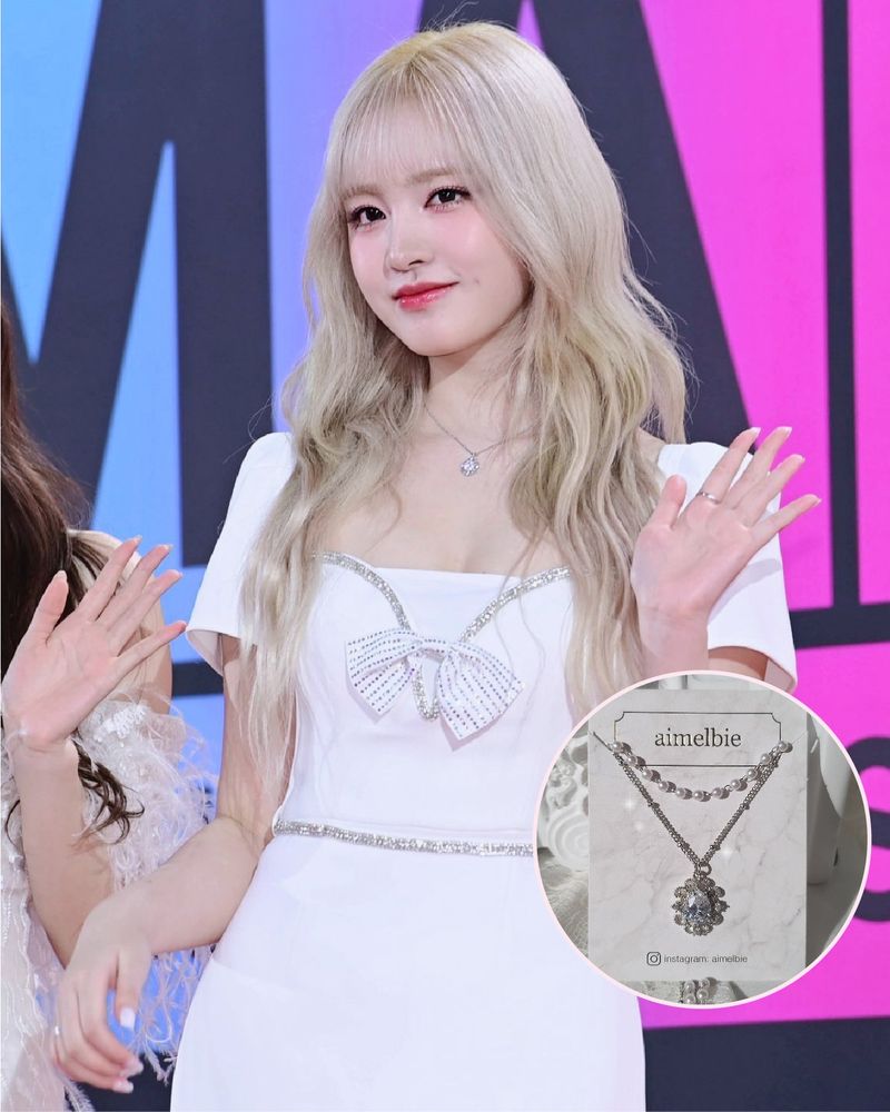 [IVE Liz Necklace/Anti-tarnish] Laced Waterdrop Layered Necklace