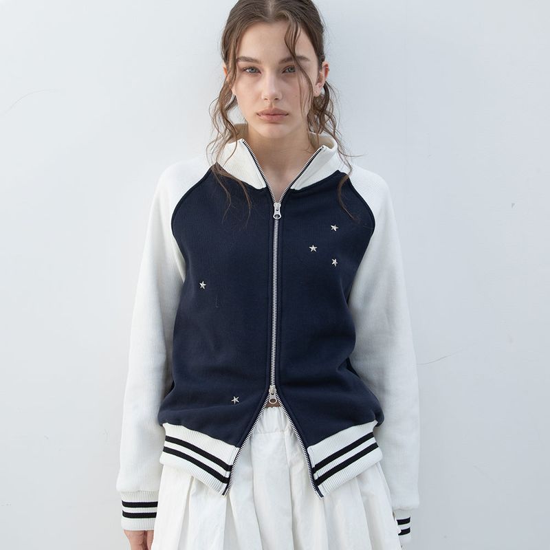 STAR RIVET ZIP-UP (NAVY)